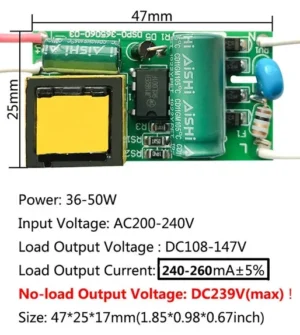 LED драйвер 36-50x1W, 250mA