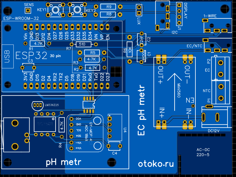 PCB-EC-TDS-pH-ESP32